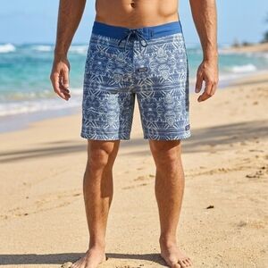 Patagonia Blue Printed Men's Board Shorts